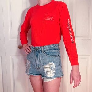 Vineyard Vines Red Long Sleeved Tee